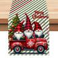 Christmas Dwarf Printed Table Flag New White Hemp Table Decoration Tablecloth Christmas Decoration Tablecloth Mat
