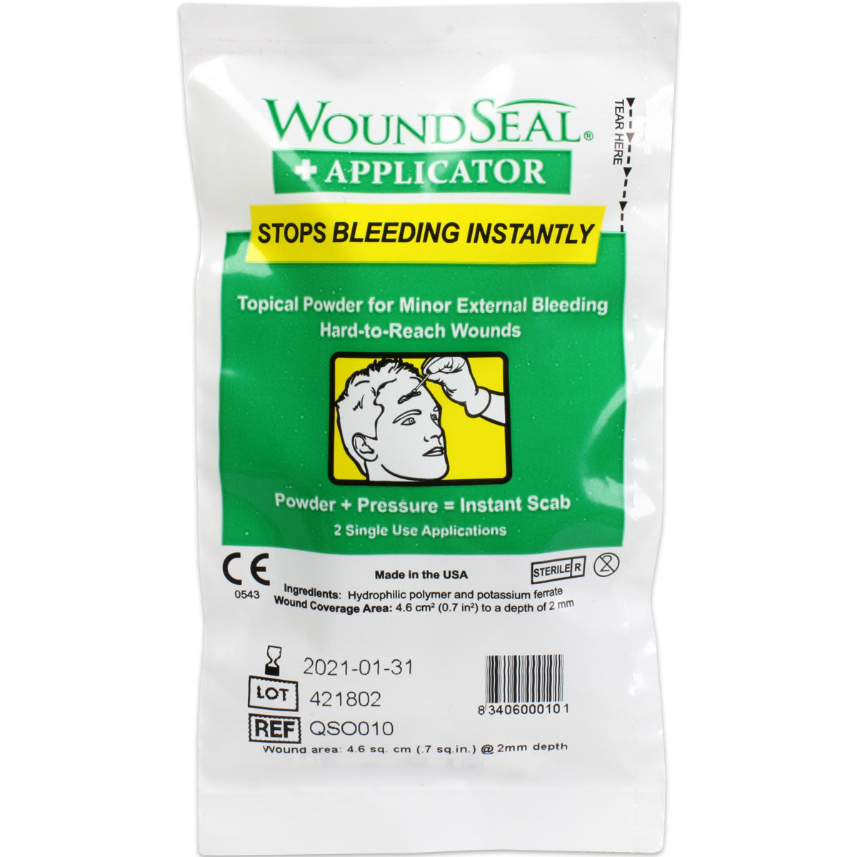 QR WoundSeal + Applicator for Nosebleeds, 2 Applications quakekits.com