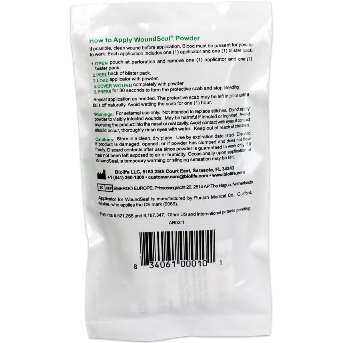 QR WoundSeal + Applicator for Nosebleeds, 2 Applications quakekits.com