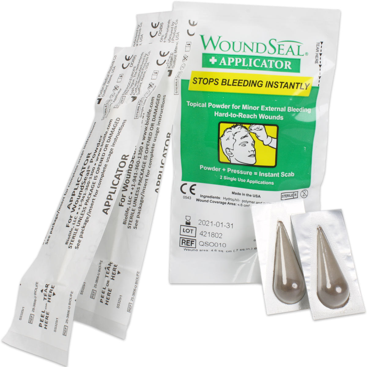 QR WoundSeal + Applicator for Nosebleeds, 2 Applications quakekits.com