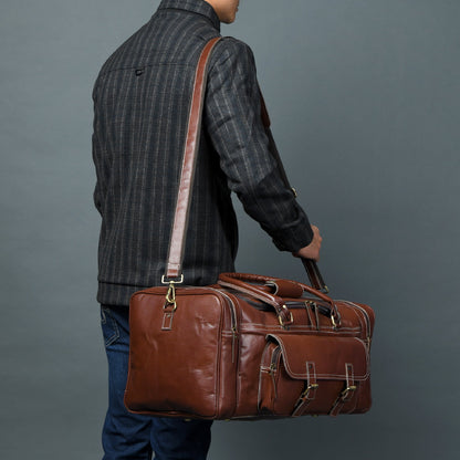 Upgraded Traveler Weekender Duffle Classy Leather Bags