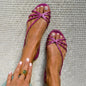 Women's Flat Peep-Toe Buckle Strap Sandals FitiqueFit
