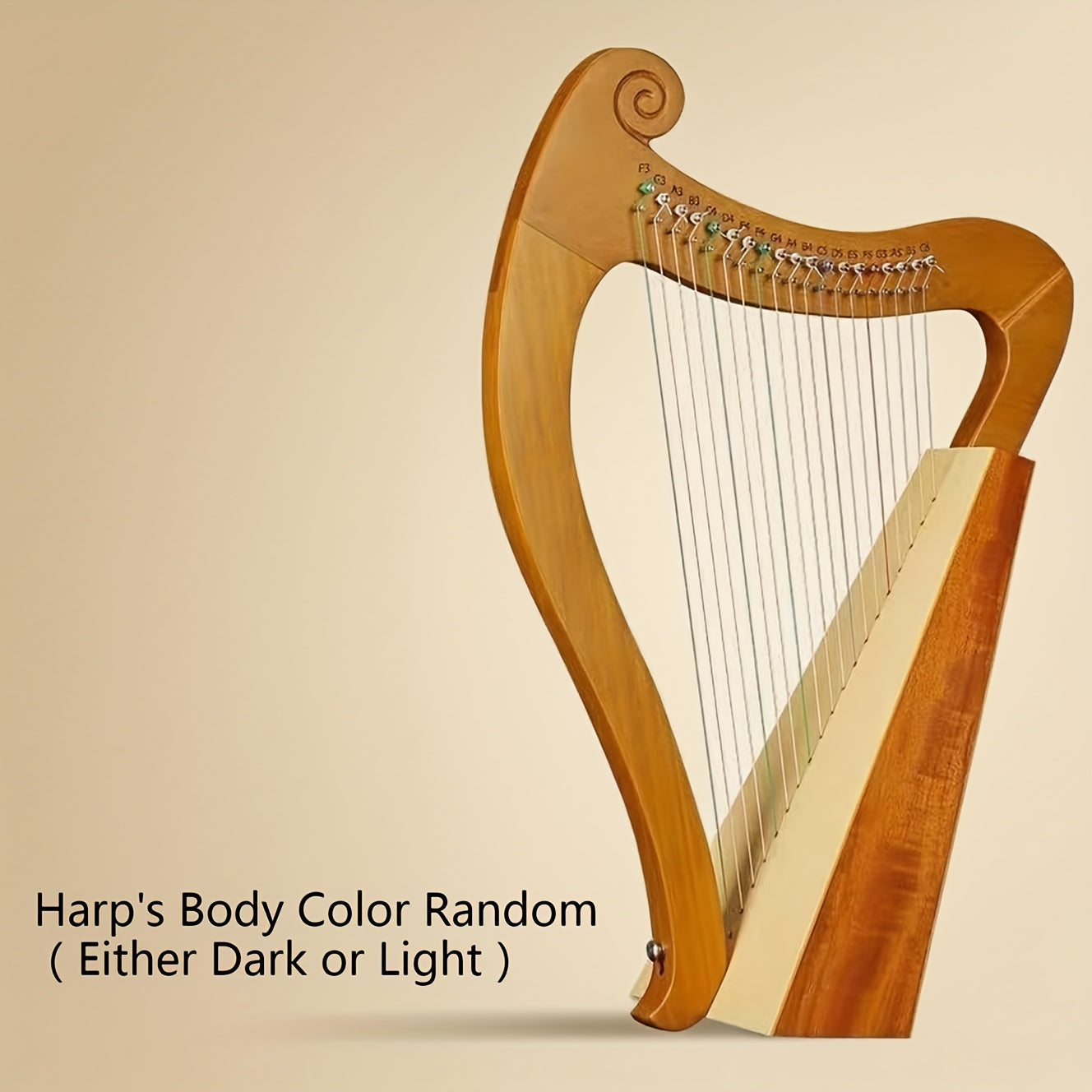 19 String 15 String Lyre Harp Mahogany Solid Wooden High Quality Portable Musical Instrument Stringed Instrument with Tuning Wrench Eid Al-Adha Mubarak NovaCart
