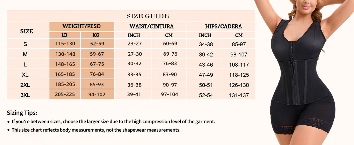 Fajas Colombianas Moldeadoras Overbust Shapewear For Women Tummy Control Full Body Shaper & Butt Lifter Post Surgery Compression Garment See size chart under “more details” The Fashion Celestial