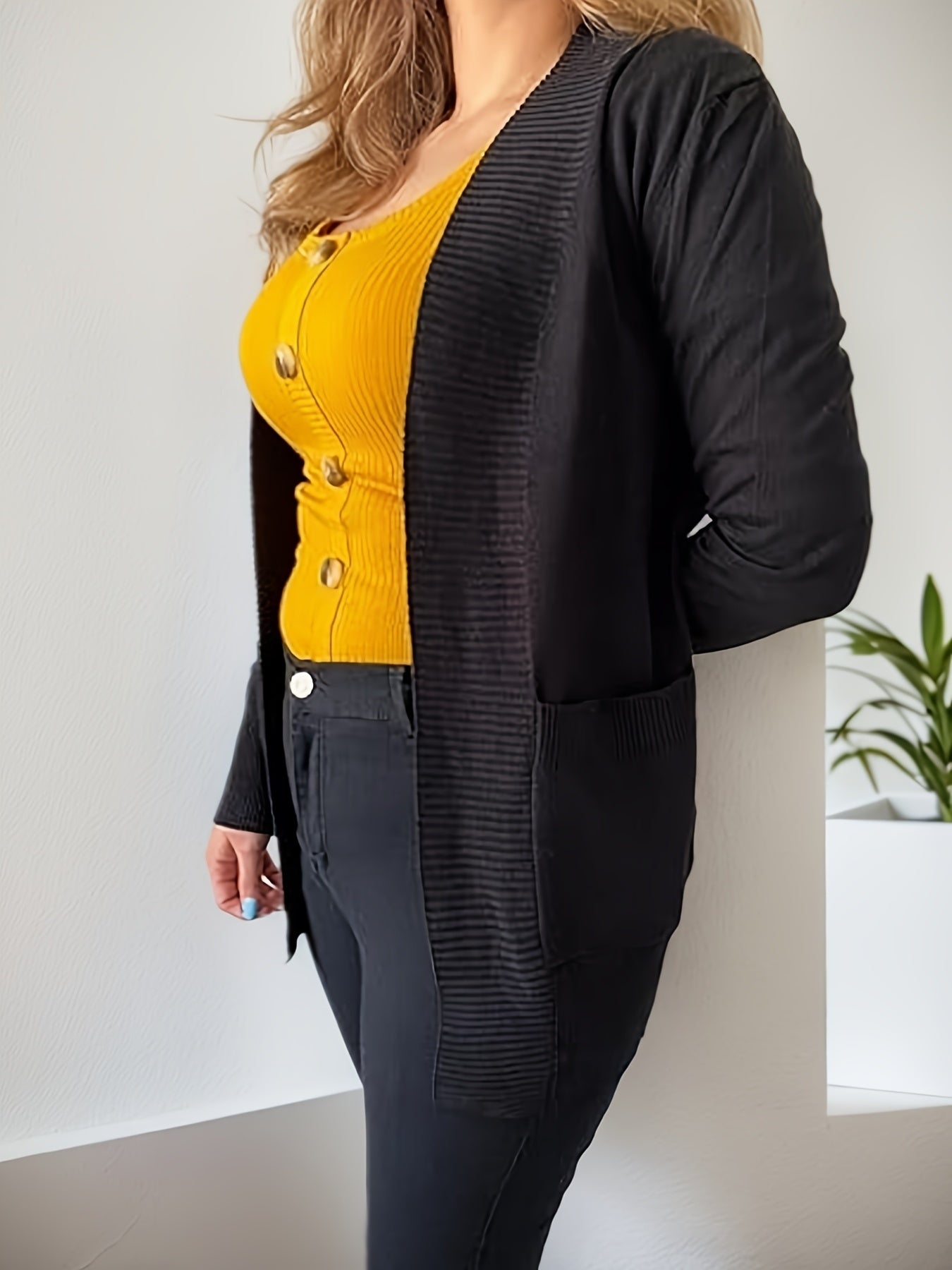 Women’s Casual Knitted Cardigan with Pockets FitiqueFit