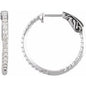 Platinum 3/4 CTW Natural Diamond Inside-Outside 23 mm Hinged Hoop Earrings Ethereal Legacy Boutiques