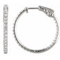 Sterling Silver Imitation White Cubic Zirconia Inside-Outside 26.5 mm Hinged Hoop Earrings Ethereal Legacy Boutiques