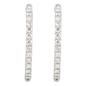 Platinum 2 CTW Natural Diamond Inside-Outside 29.5 mm Hinged Hoop Earrings Ethereal Legacy Boutiques