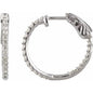 Sterling Silver Imitation White Cubic Zirconia Inside-Outside 19 mm Hinged Hoop Earrings Ethereal Legacy Boutiques
