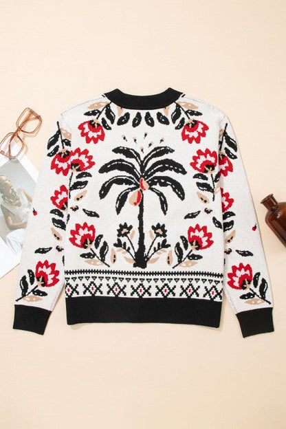 Floral Knit Button-Front V-Neck Cardigan Shop Style & More | Fresh Looks, Everyday Deals & Free Shipping