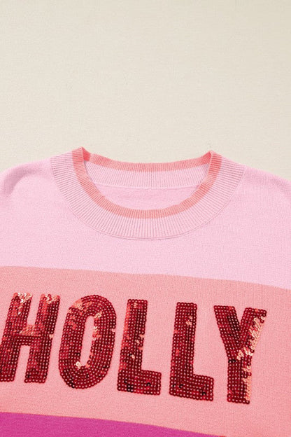 Christmas HOLLY JOLLY Sequin Colorblock Crewneck S Shop Style & More | Fresh Looks, Everyday Deals & Free Shipping