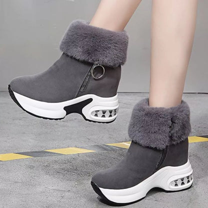 Fuzzy Side Zipper Platform Ankle Boots New Era Fashion LLc