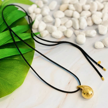 Black Leather Teardrop Necklace Shop Style & More | Fresh Looks, Everyday Deals & Free Shipping