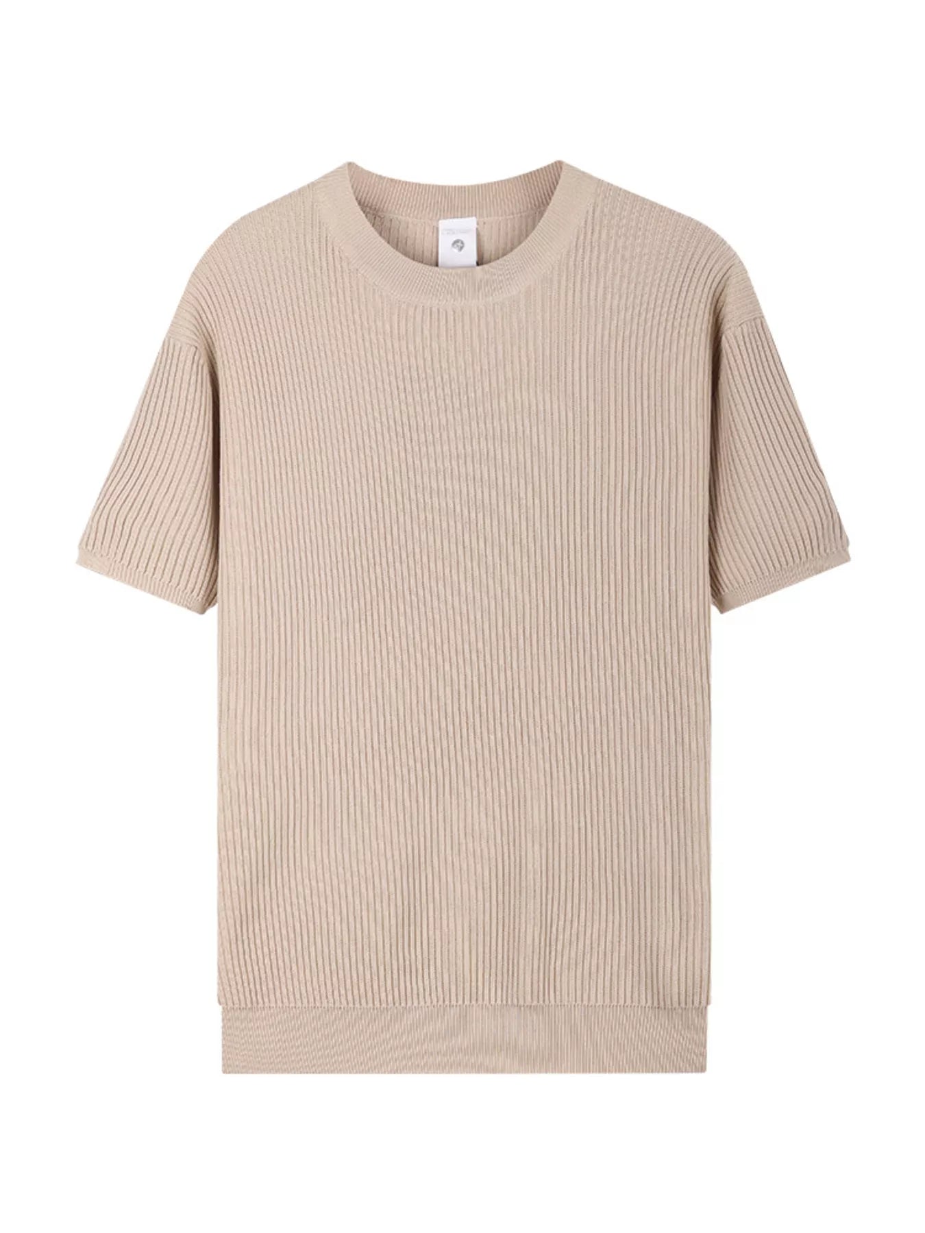 Men's Plus Size Ribbed Knit Relaxed Fit T-Shirt New Era Fashion LLc