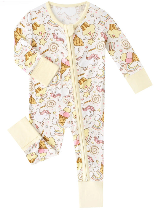 Posh TOT Sweet Treats Bamboo Baby Convertible Zippy Romper  CINCO DE MAYO PROMO - FINAL SALE Charlies Project Kids