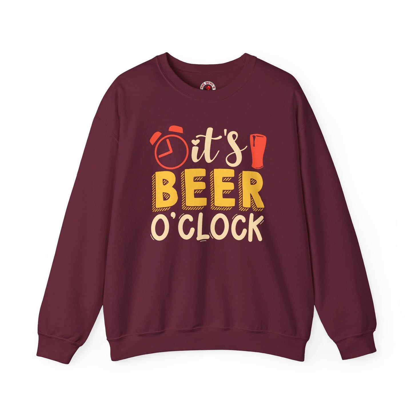 It's Beer O'clock Crewneck Sweatshirt The Devil's Pickle