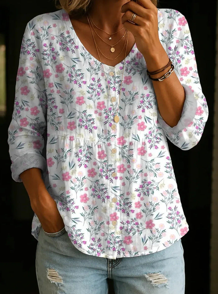 Women's Plus-Size Printed Cardigan – Boho Loose Fit 3/4 Sleeve Top FitiqueFit