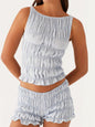 Ruched Texture Tank and Shorts Two-Piece Set New Era Fashion LLc