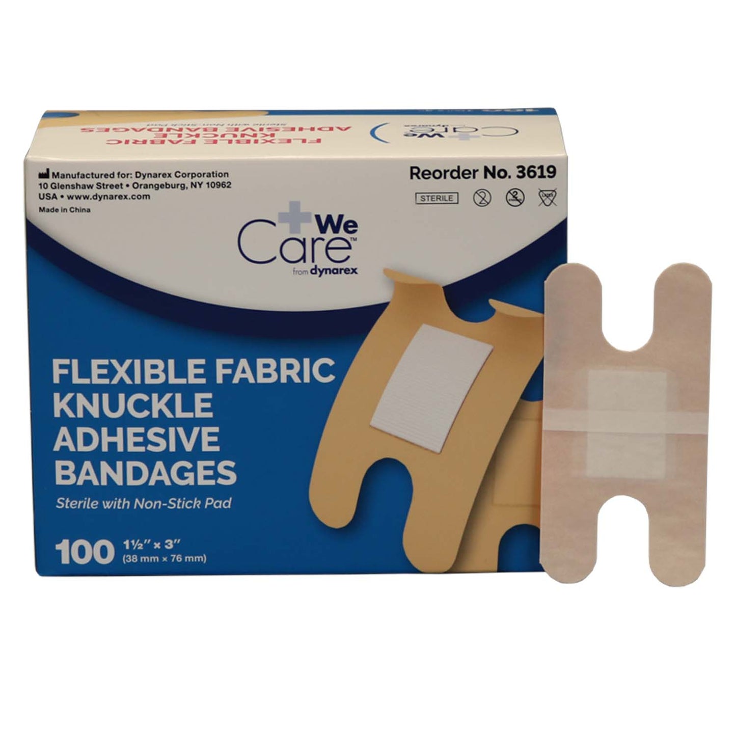 Fabric Knuckle Bandage, 100 Per Box quakekits.com