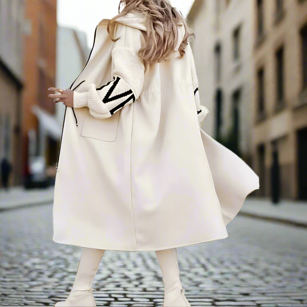 Women’s Letter Print Hooded Coat FitiqueFit