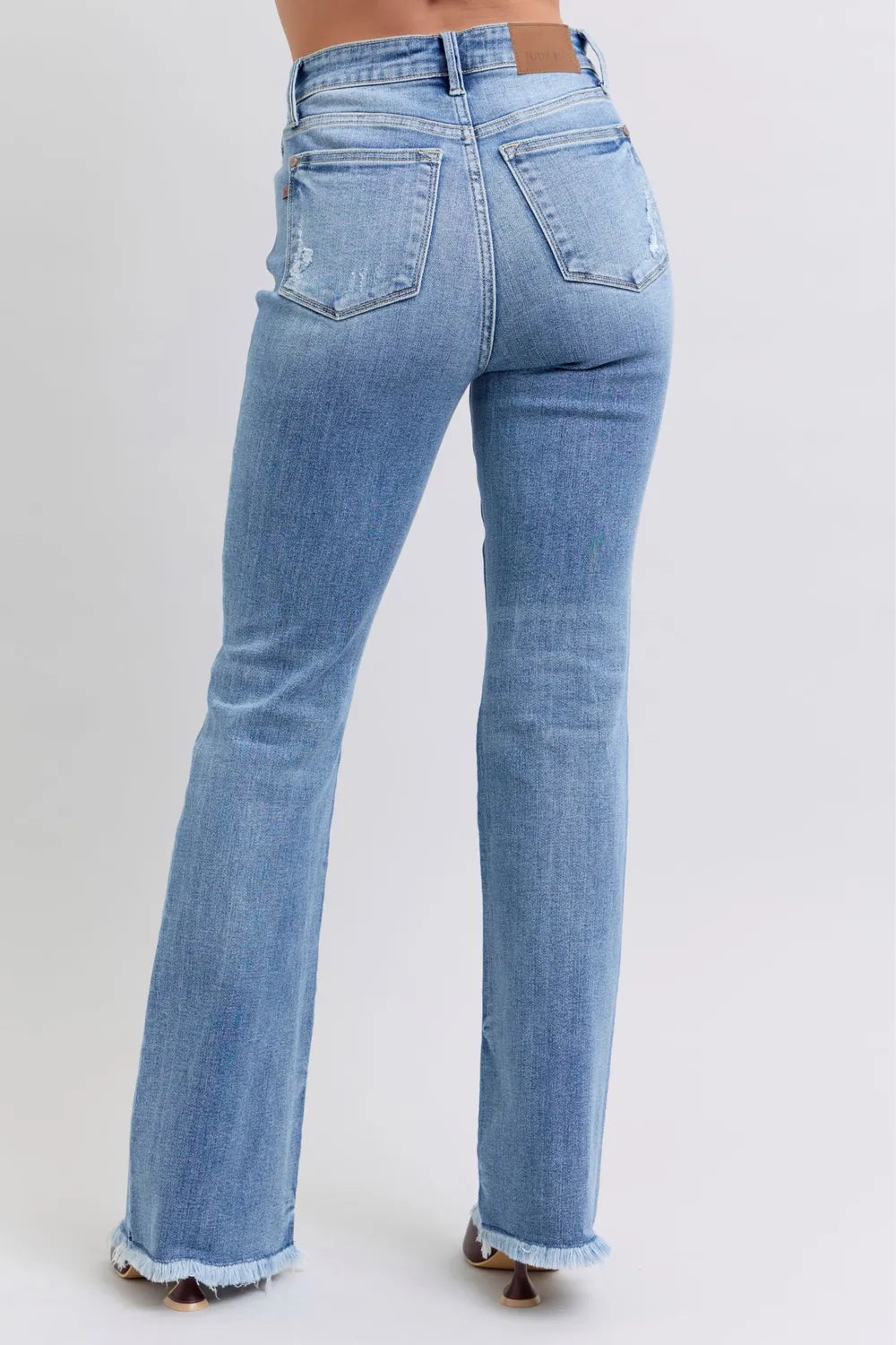Judy Blue Full Size Raw Hem High Rise Bootcut Jeans West2East Surf