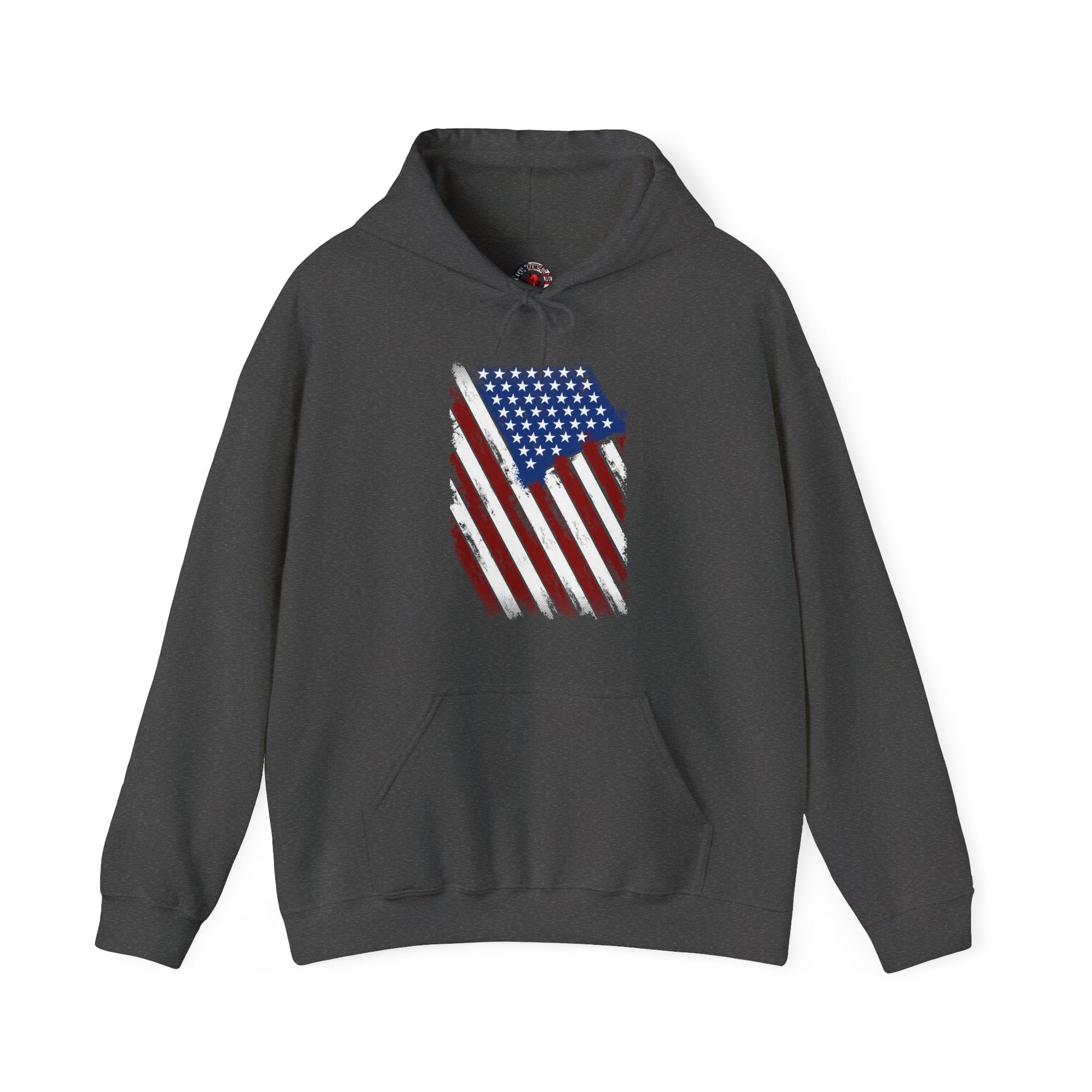Distressed American Flag Hooded Sweatshirt The Devil's Pickle