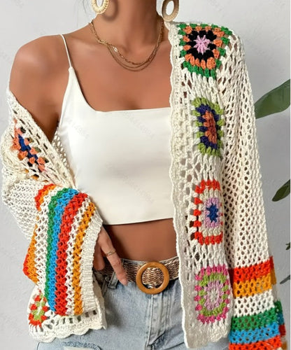 Hand-Crocheted Knitted Cardigan for Women FitiqueFit