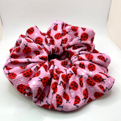 Pink Ladybug Spring Bullet Scrunchie Enchanted Scrunch