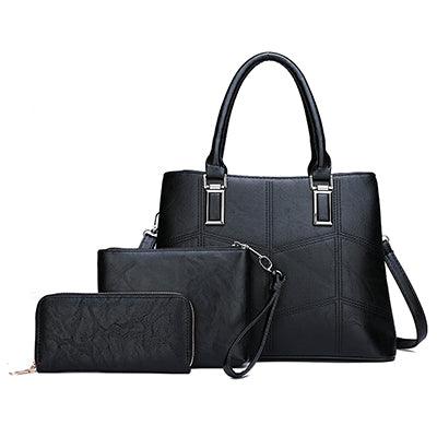 Luxury 3 Piece Leather Tote Set | Genuine Leather Cowgirl Shoulder Bag & Clutch Country in My Heart
