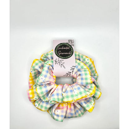 Spring Gingham Flower Mommy & Me Scrunchie Set Enchanted Scrunch