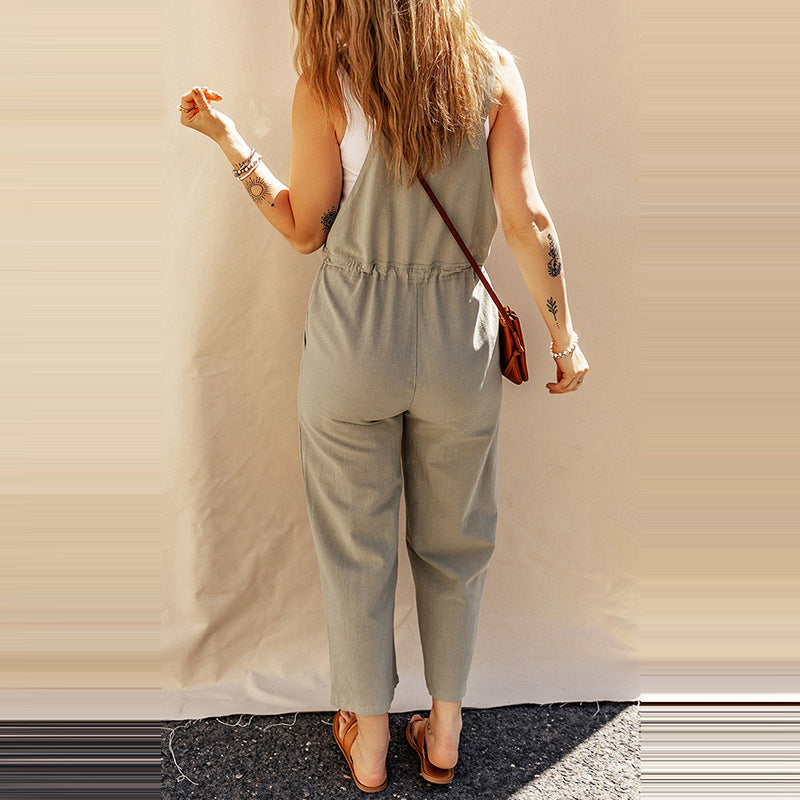Camisole Jumpsuit Loose Sleeveless Grayceful LLC