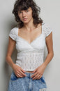 POL Sweetheart Neck Lace Short Sleeve Top New Era Fashion LLc