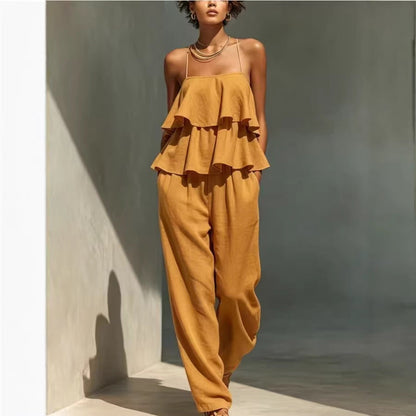 Women's Sleeveless Camisole Top & Casual Pants Set FitiqueFit
