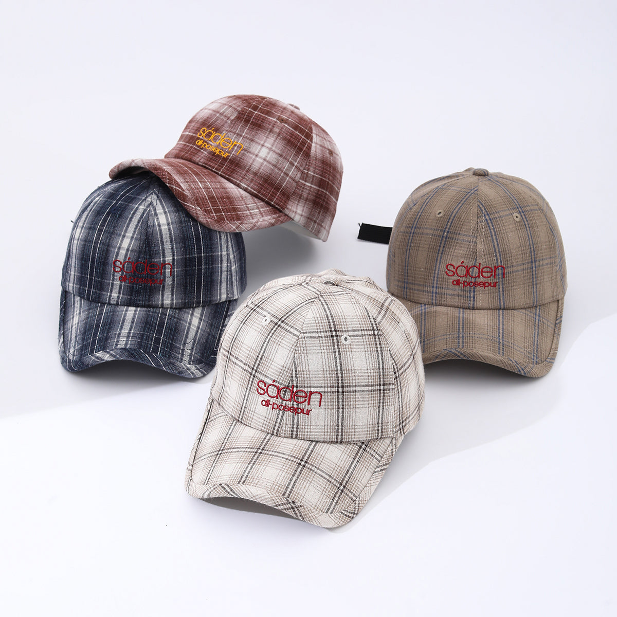 Women's Striped Checkered Embroidered Baseball Cap – 4 Colors FitiqueFit