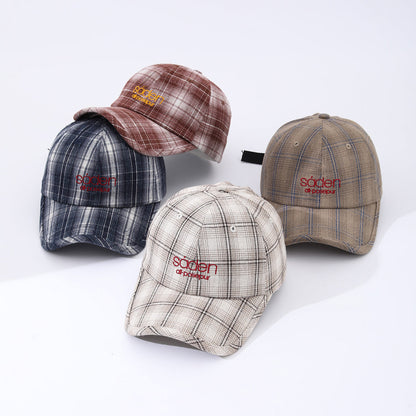 Women's Striped Checkered Embroidered Baseball Cap – 4 Colors FitiqueFit