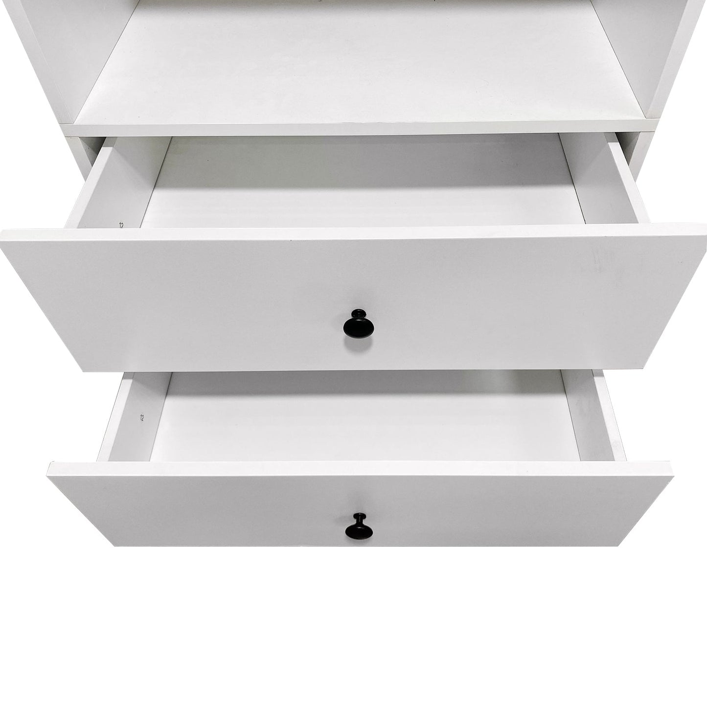 C1 Modular Wooden Closet Organizer System with 2 Drawers 3 Shelves Wall Mount Shelving for Walk in Closet Bedroom Organization Built in Clothes Storage White 23.62''W x 16.04''D x 31.49''H New Era Fashion LLc