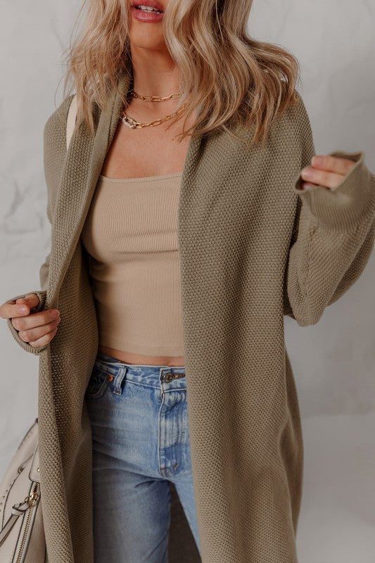 Solid Textured Knit Open-Front Sweater Cardigan Shop Style & More | Fresh Looks, Everyday Deals & Free Shipping