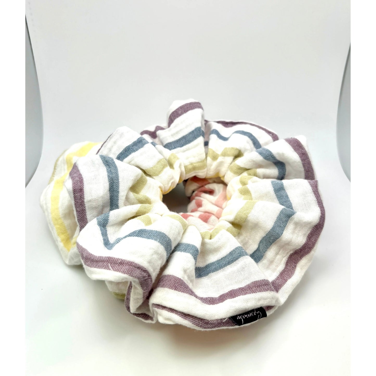 Rainbow White Striped Scrunchie Enchanted Scrunch