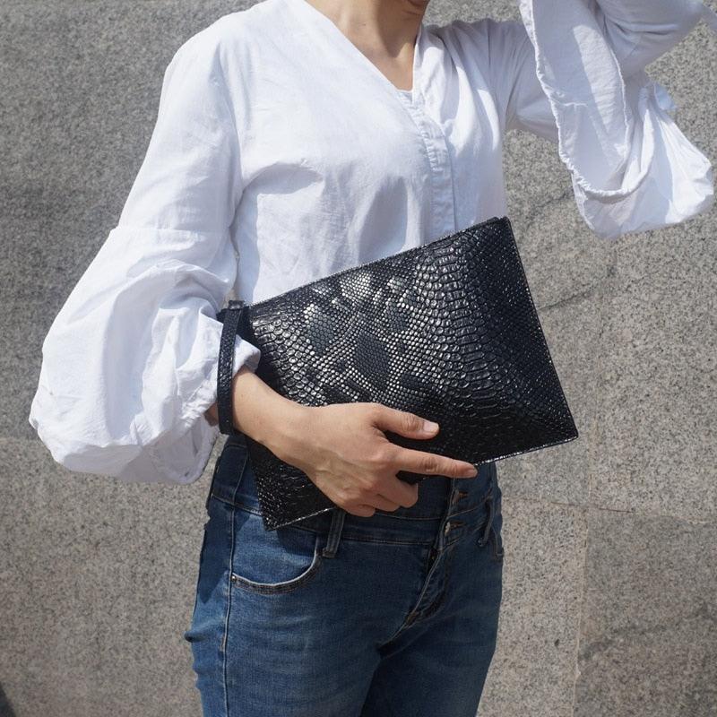Python Luxe Clutch - Stylish Simulated Leather Clutch for Sophisticated Women Country in My Heart