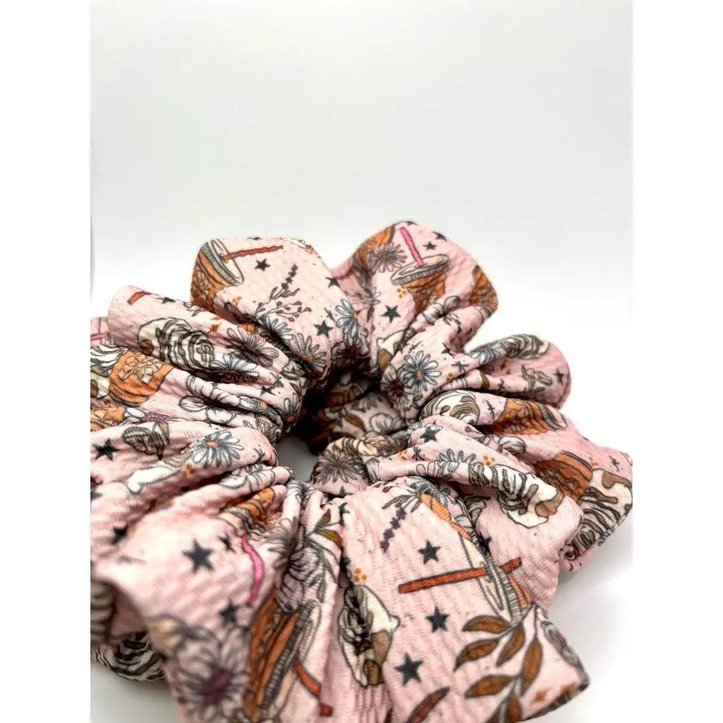 Floral Iced Coffee Bullet Scrunchie Enchanted Scrunch
