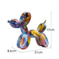 New black and white plaid balloon dog ornaments creative TV cabinet wine cabinet living room porch resin crafts