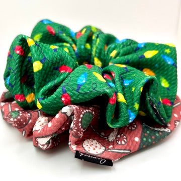 Green Lights and Coffee Christmas Scrunchie Set Enchanted Scrunch