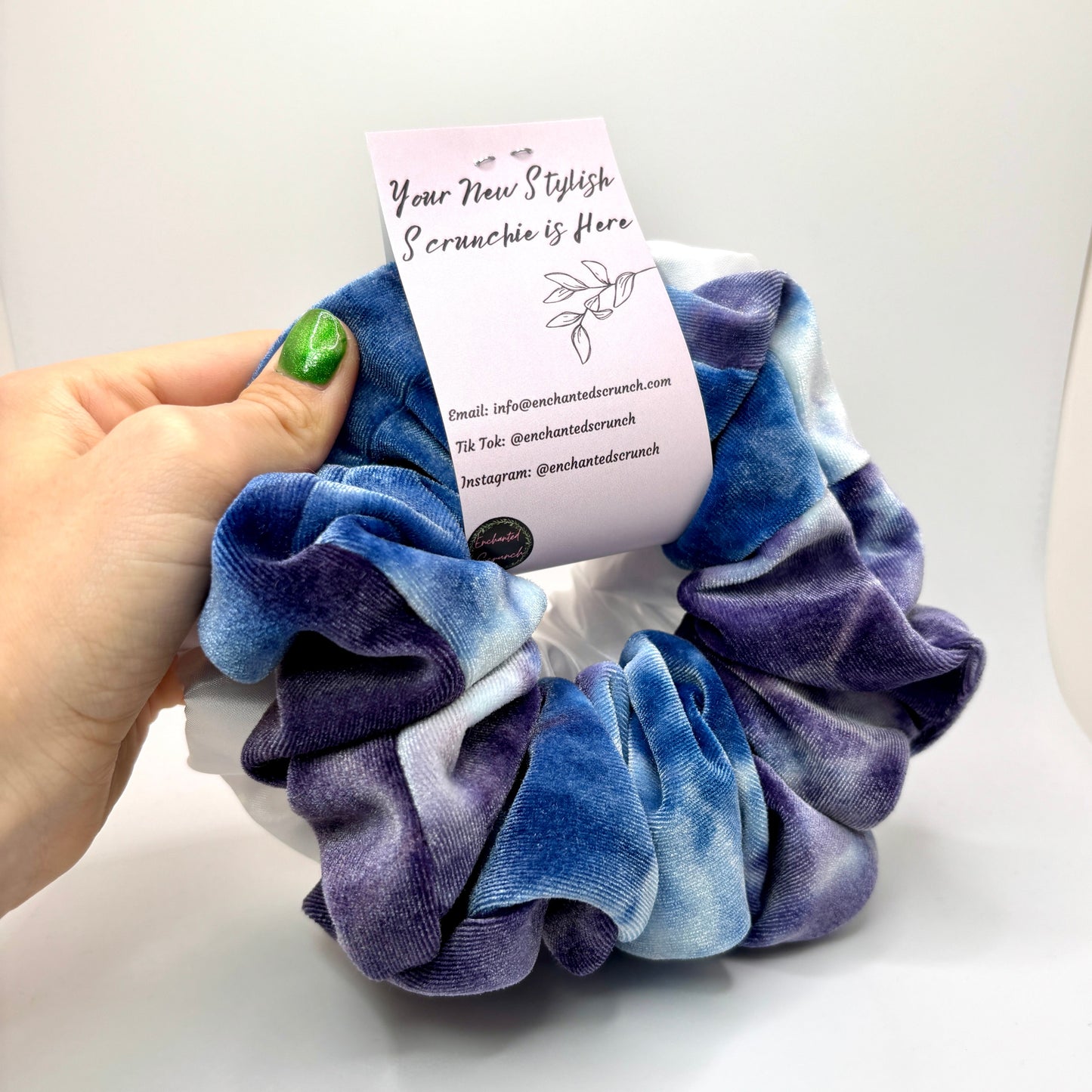 Blue Purple Tie Dye & White Scrunchie Set Enchanted Scrunch