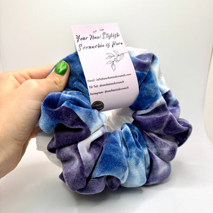 Blue Purple Tie Dye & White Scrunchie Set Enchanted Scrunch