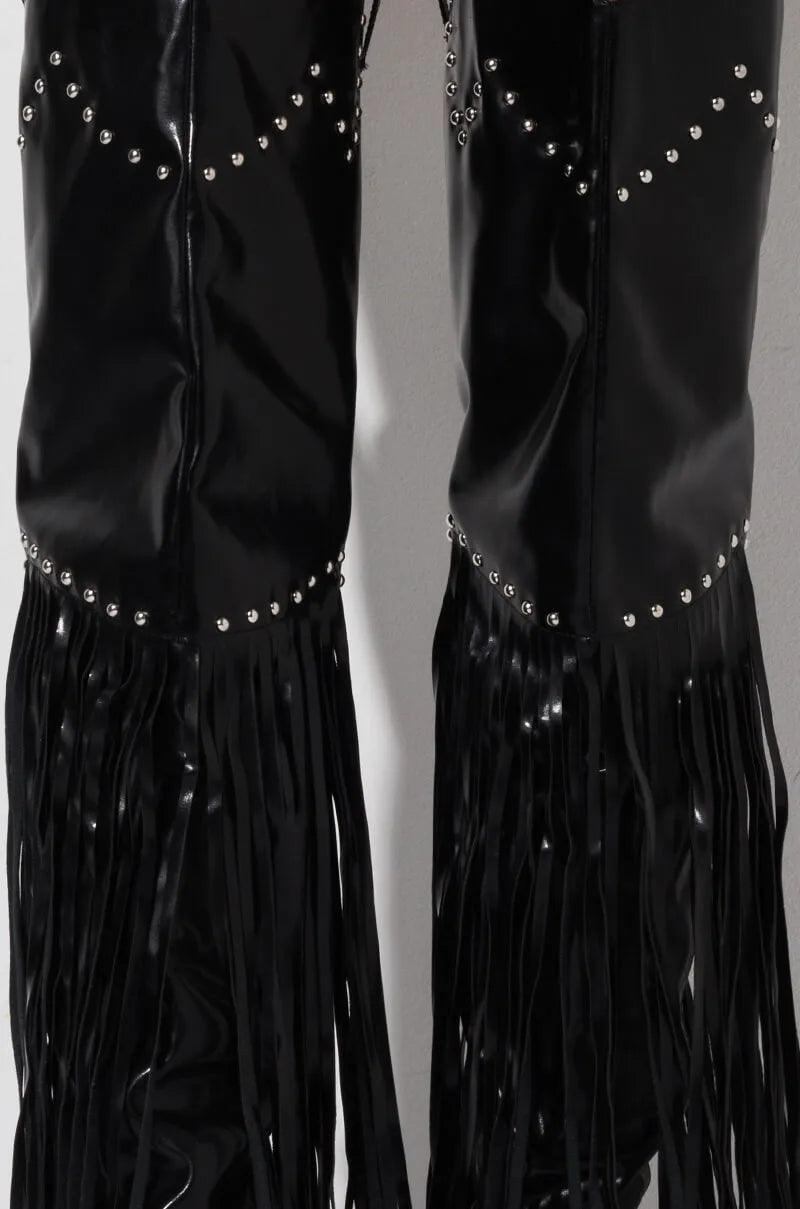 Vintage Fringe Over-the-Knee Boots Country in My Heart