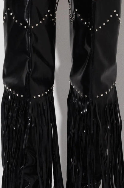 Vintage Fringe Over-the-Knee Boots Country in My Heart