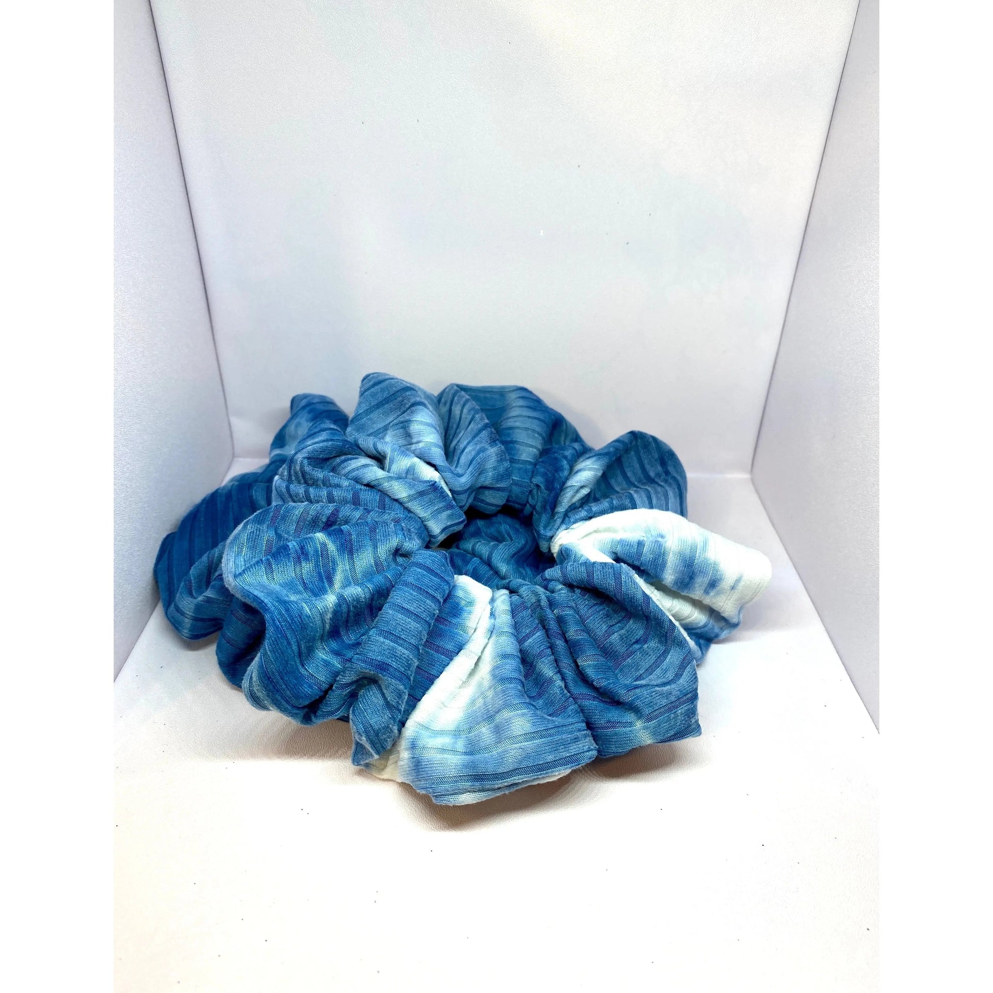 Dark Blue Tie Dye Ribbed Scrunchie Enchanted Scrunch