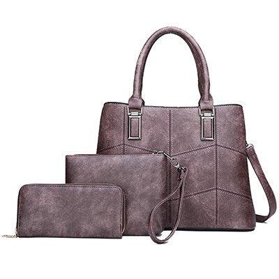 Luxury 3 Piece Leather Tote Set | Genuine Leather Cowgirl Shoulder Bag & Clutch Country in My Heart