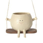 Swing Face Planter Resin Plant Succulent Pots Creative Wall Hanging Head Planter Multifunctional Home Garden Patio Accessories