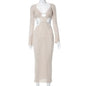 Ladies Long Sleeve Hollow Dress